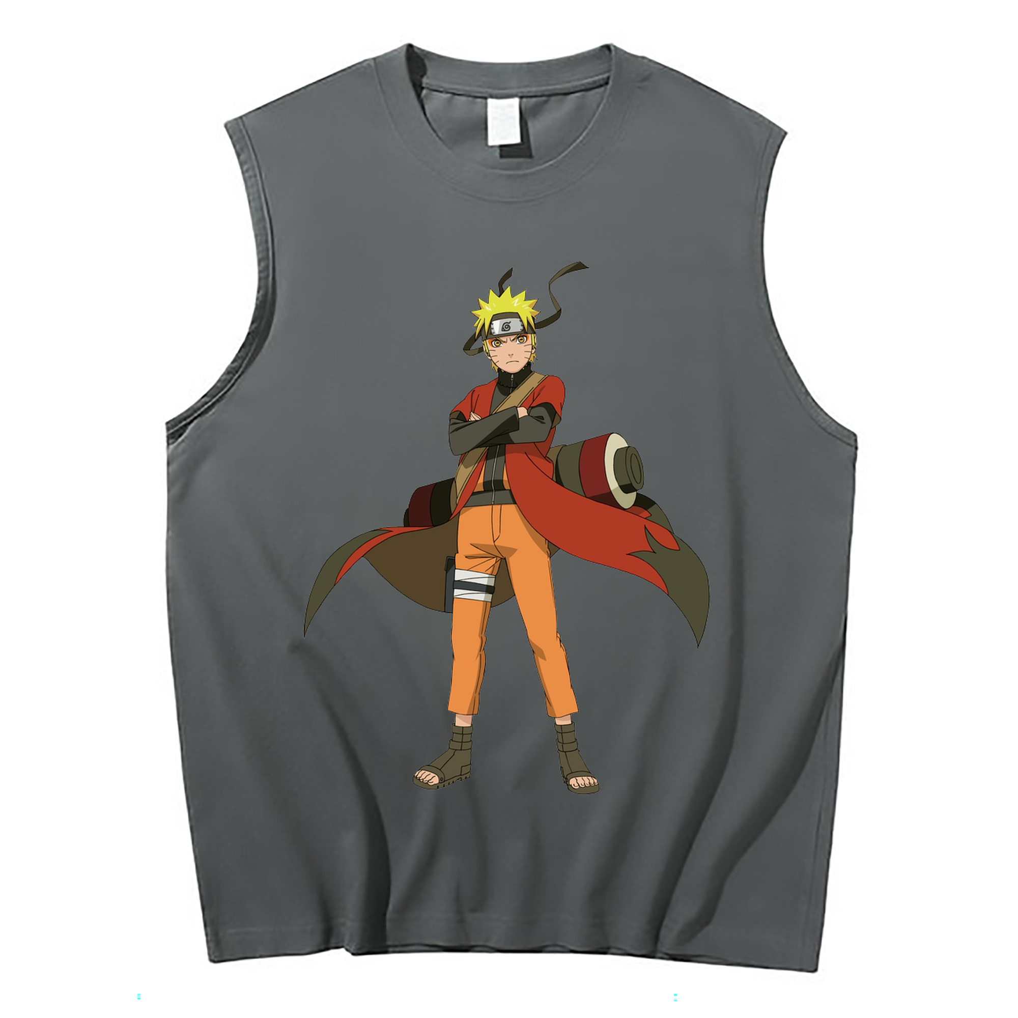 （画像用） NARUTO -ナルト- うずまき ナルト Uzumaki Naruto コットン100％タンクトップ（フロントプリント）
